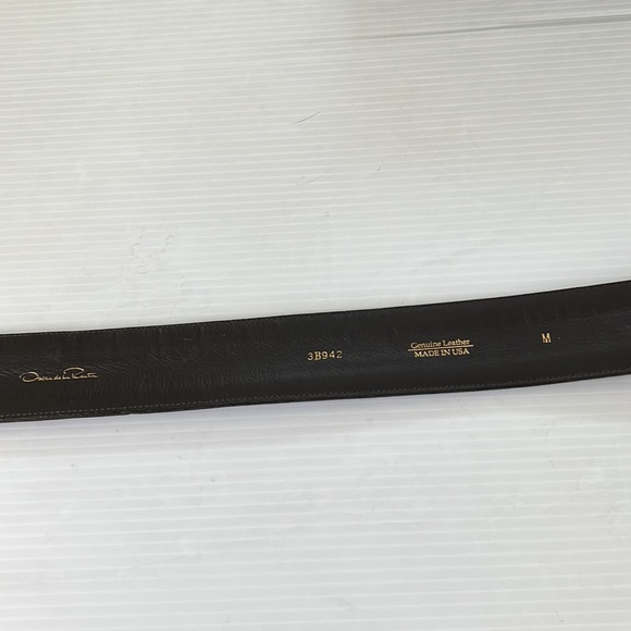Oscar de la Renta Vintage Double Buckle Leather Belt , M main image 11